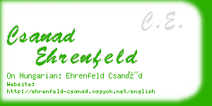 csanad ehrenfeld business card